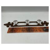 Cast iron and glass coat hooks