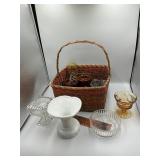 Basket with glassware