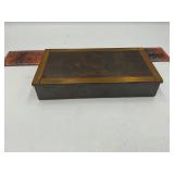 Brass wood lined box