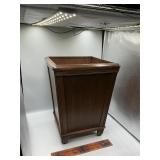 Wooden trash can