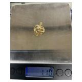 14k gold heart rose pendant