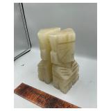 Carved marble book ends