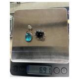 Sterling silver pendant and earring