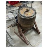 Antique wooden barrel churn