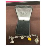 Sterling silver charm bracelet