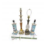 4 lamps Hollywood Regency & Lighthouse
