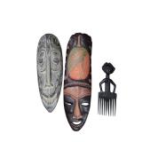 3 wood masks