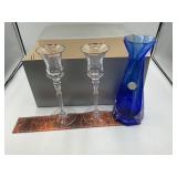 Crystal vase and glasses