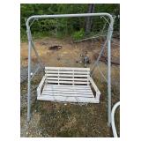 Porch bench with frame