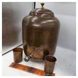 Vintage Hammered Pure Copper Water Dispenser