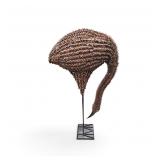 Rattan and metal bird sculpture