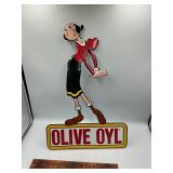 Metal olive Oyl sign