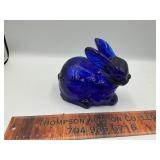 Blue glass bunny