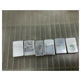 6 zippo lighters