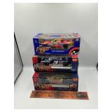 3 die cast race cars