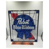 Plastic Pabst Blue Ribbon sign