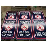 6 plastic Red Sox signs