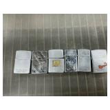 6 zippo lighters