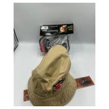 A hat and ear muffs