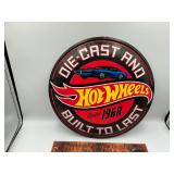 Metal Hot Wheels sign