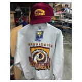 Washington Red Skins sweatshirt and hat