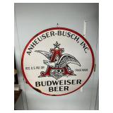 Metal Budweiser sign