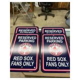 4 plastic Red Soxï¿½s signs
