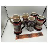 6 Budweiser steins