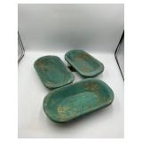 3 wooden dough bowls