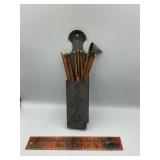 Punched tin match holder