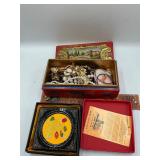 Coasters and jewelry box and contents