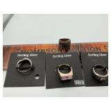 4 Sterling silver rings