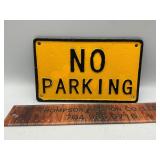 Cast iron no parking sign