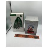 Village accessories and Santa snow globe