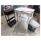 2 tables and container