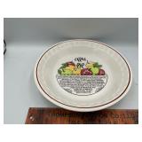 Apple pie recipe plate