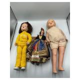 3 vintage dolls