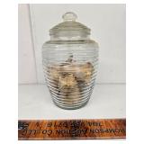 Beehive glass container and contents