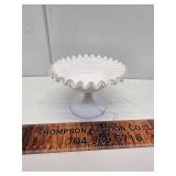 Silver Crest milk glass