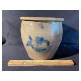 1 1/2 gal decorated salt glaze crock