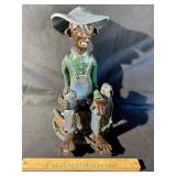 Lin Craven NC pottery folk art man drinking