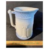 Blue/white salt glaze pitcher