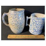 Antique sponge ware pitchers
