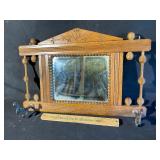 Victorian oak hall mirror