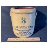 C W weaver 3 gal stoneware