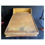 Primitive mustard paint desktop with storage