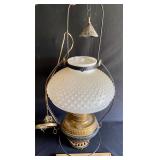 Antique hanging oil lamp electric conversion