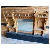 Antique pine hanging mirror/mantle top