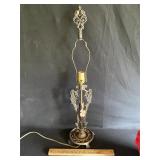 Vintage iron lamp with flowers