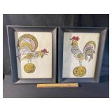 Rooster original art signed JMC